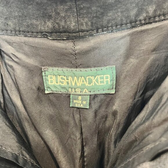 Vintage Bushwacker genuine leather suede Black Mom pants Size 8 High Rise Y2K - Picture 8 of 9